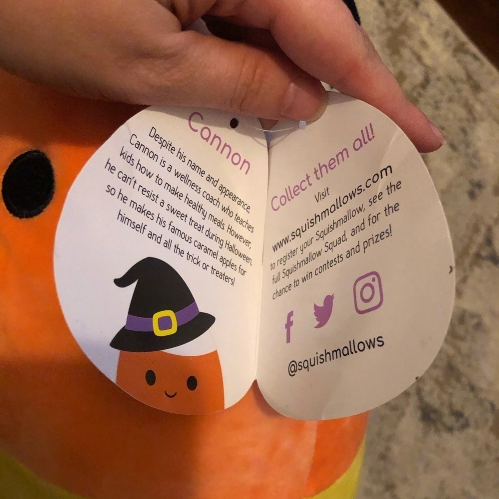 NWT Squishmallows Cannon The Candy Corn 14”H Plush Toy Halloween Witch Hat - Picture 8 of 8